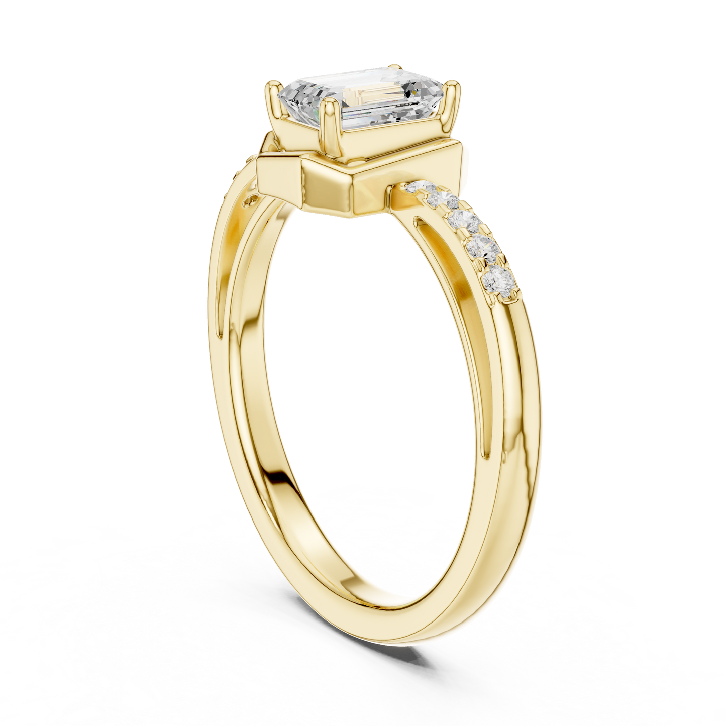 Mixed Shape Lab Grown Diamond Side Stone Ring