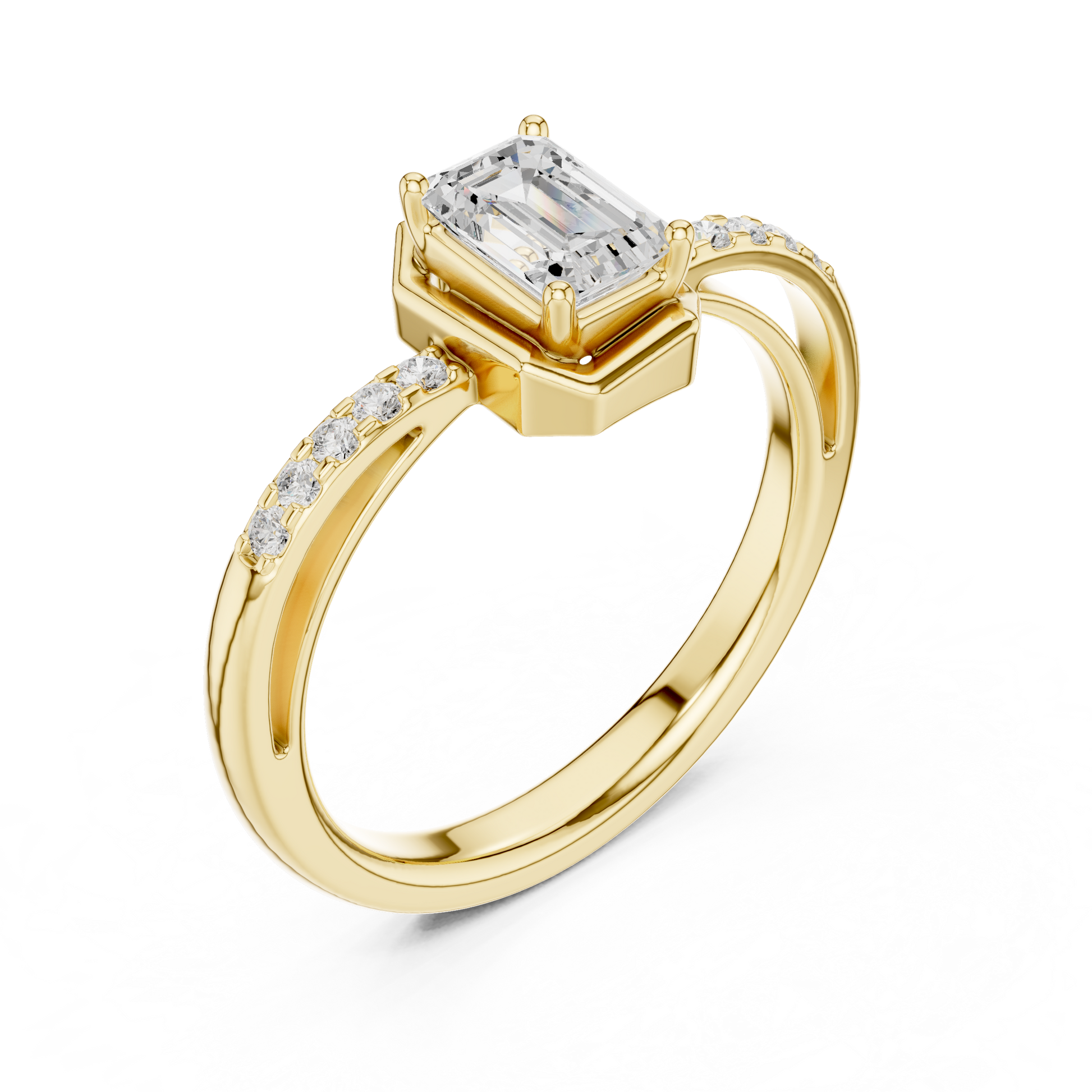 Mixed Shape Lab Grown Diamond Side Stone Ring