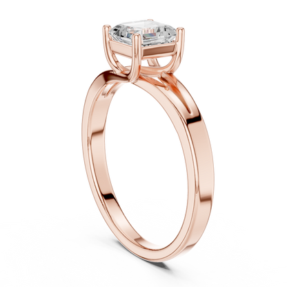 Asscher Solitaire Lab Grown Diamond Ring