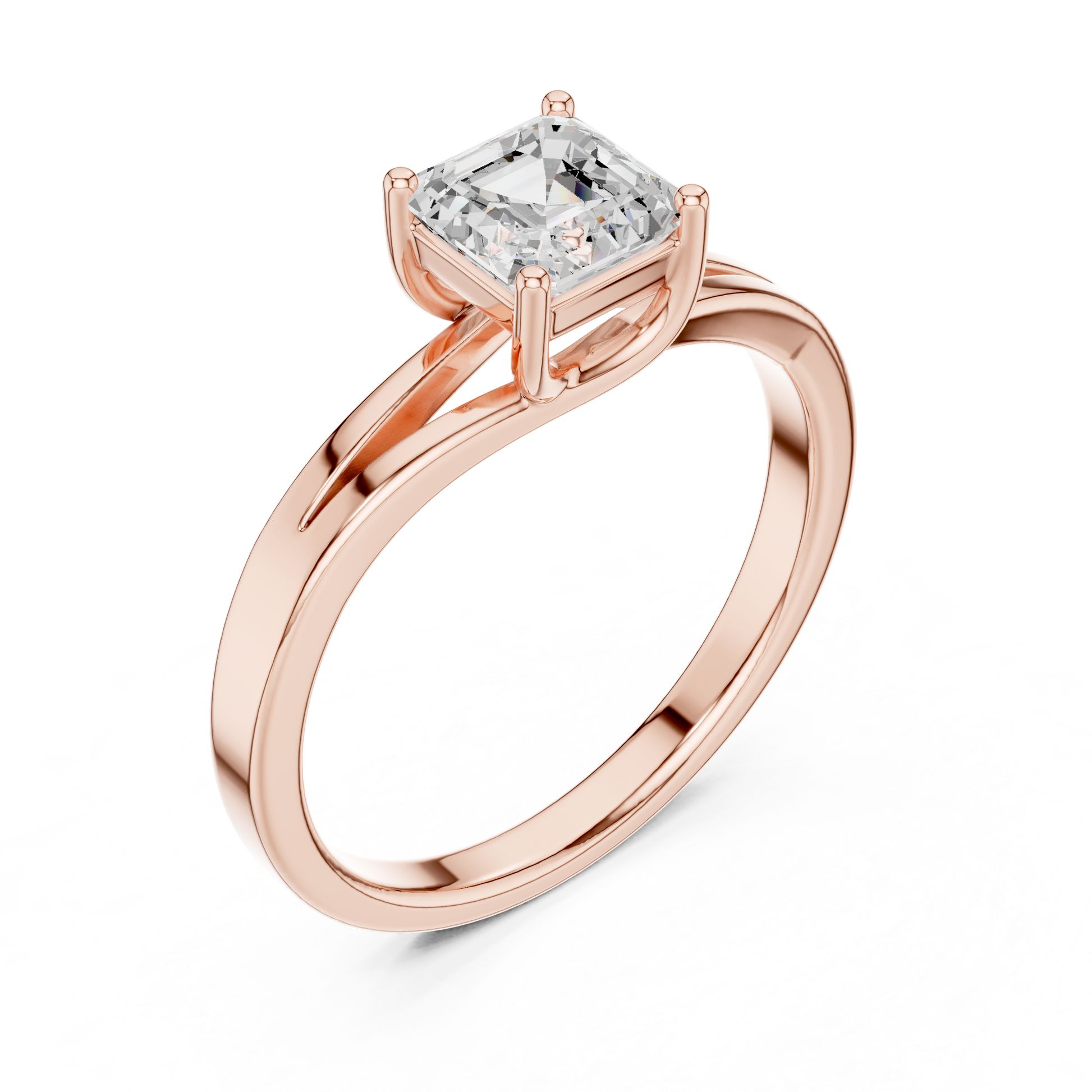 Asscher Solitaire Lab Grown Diamond Ring