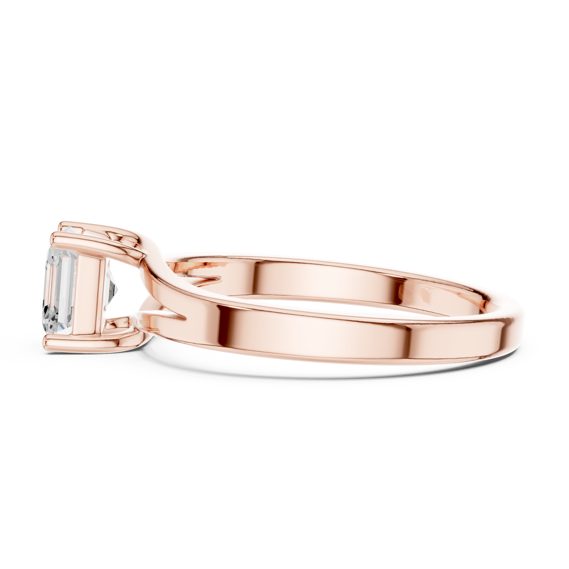 Asscher Solitaire Lab Grown Diamond Ring