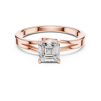 Asscher Solitaire Lab Grown Diamond Ring