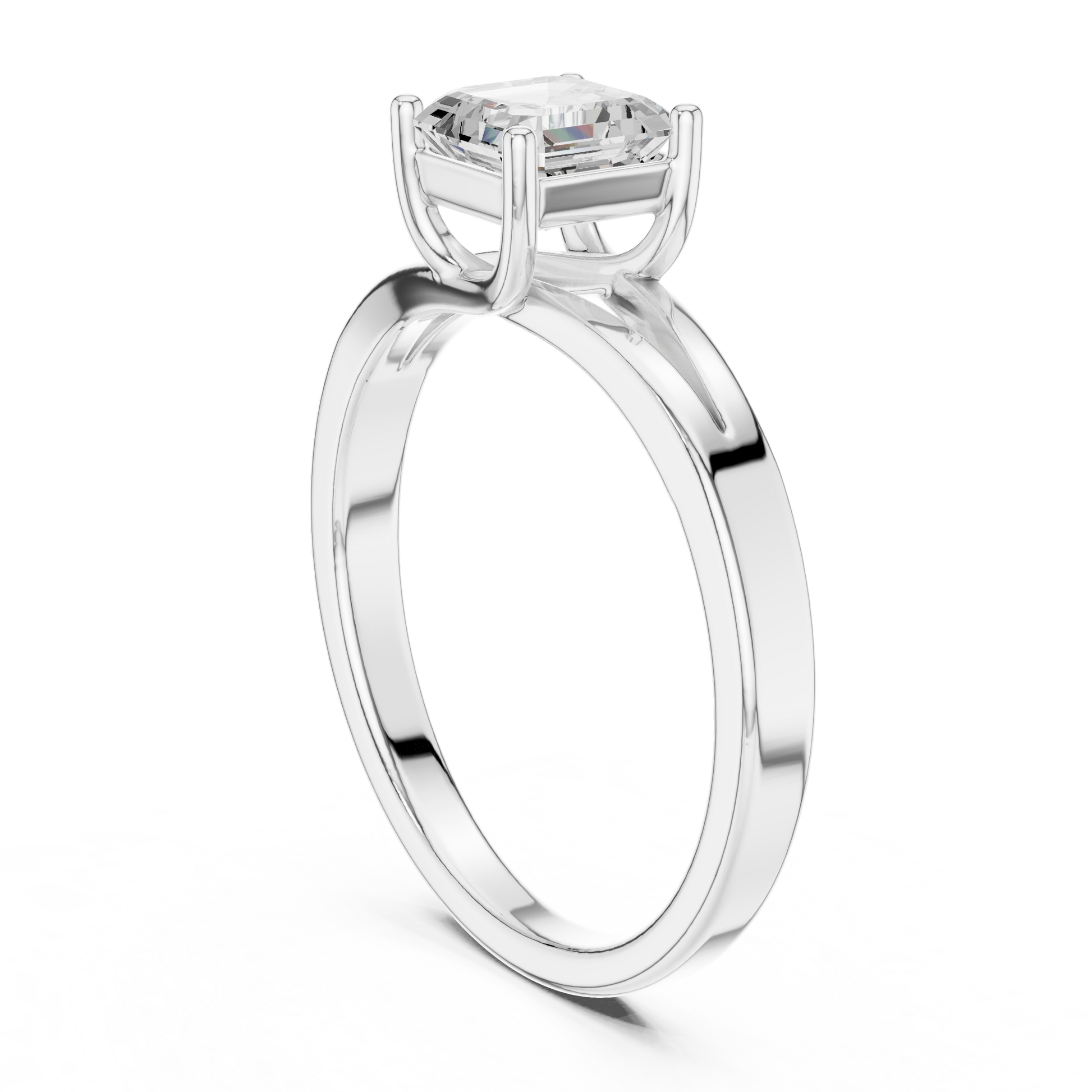 Asscher Solitaire Lab Grown Diamond Ring
