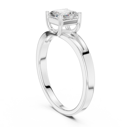 Asscher Solitaire Lab Grown Diamond Ring