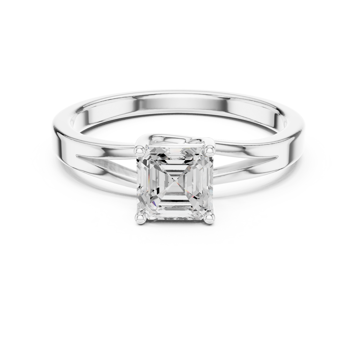 Asscher Solitaire Lab Grown Diamond Ring