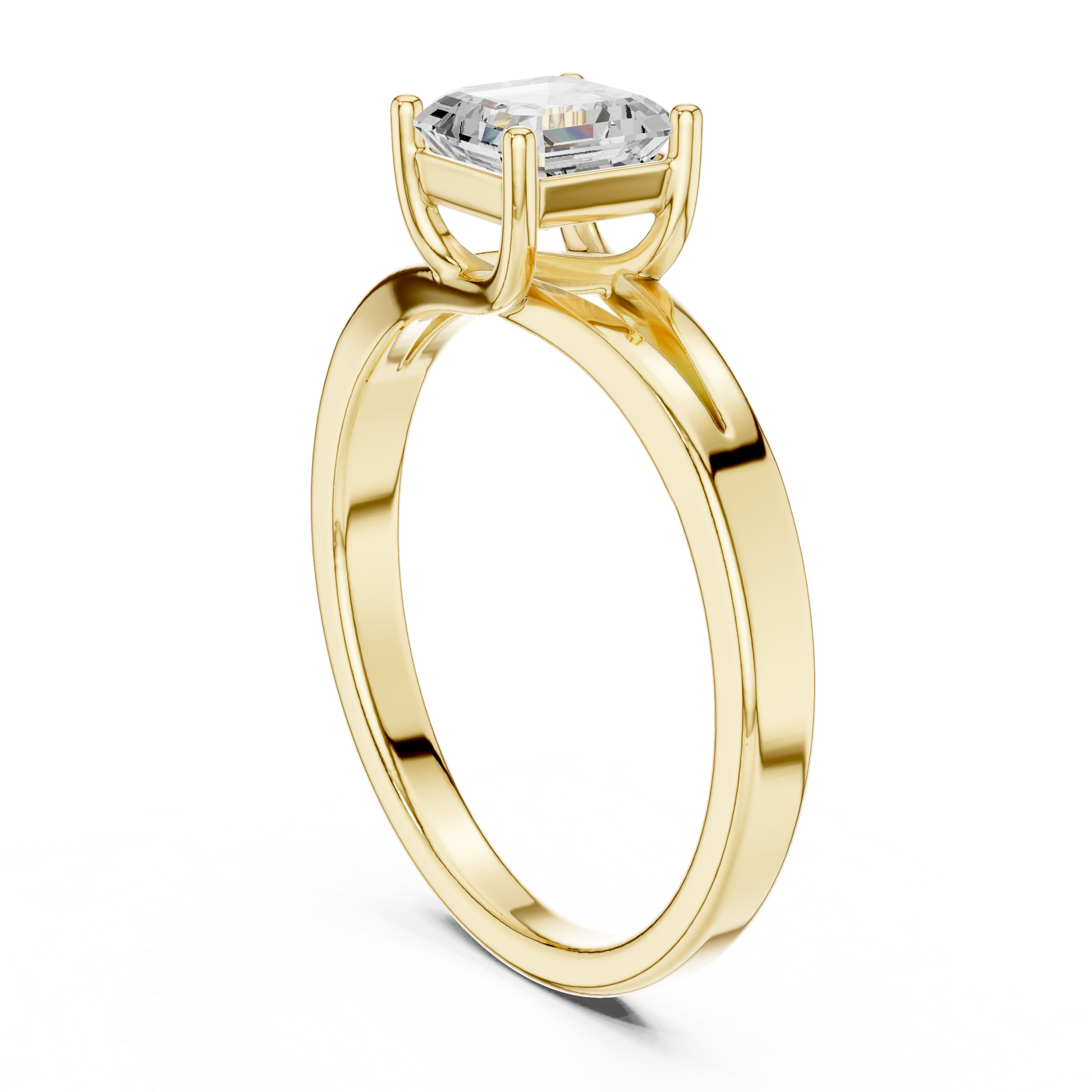 Asscher Solitaire Lab Grown Diamond Ring
