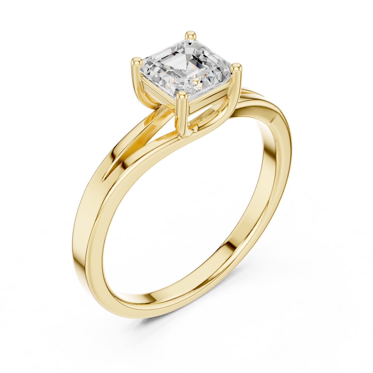 Asscher Solitaire Lab Grown Diamond Ring