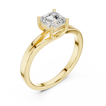 Asscher Solitaire Lab Grown Diamond Ring