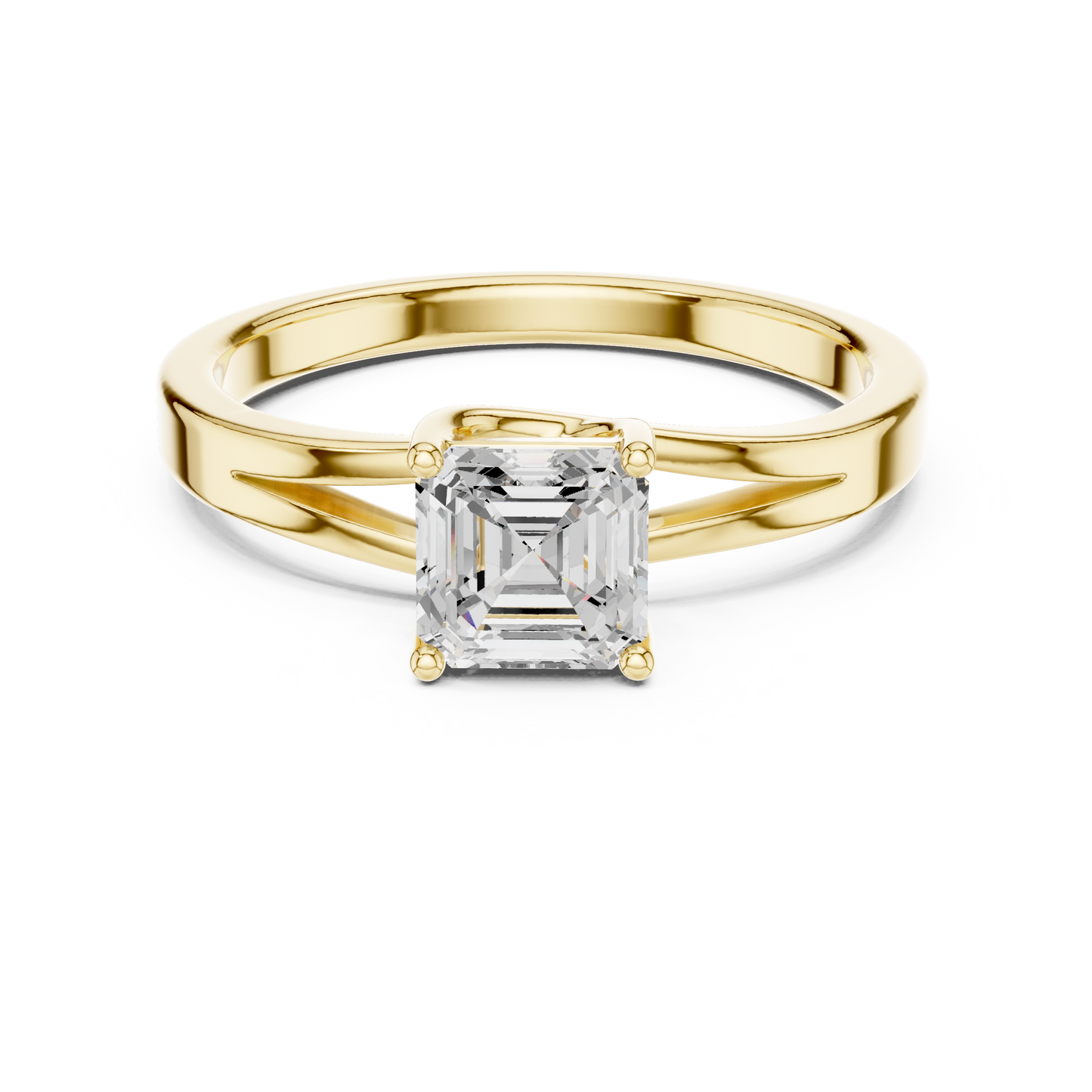 Asscher Solitaire Lab Grown Diamond Ring