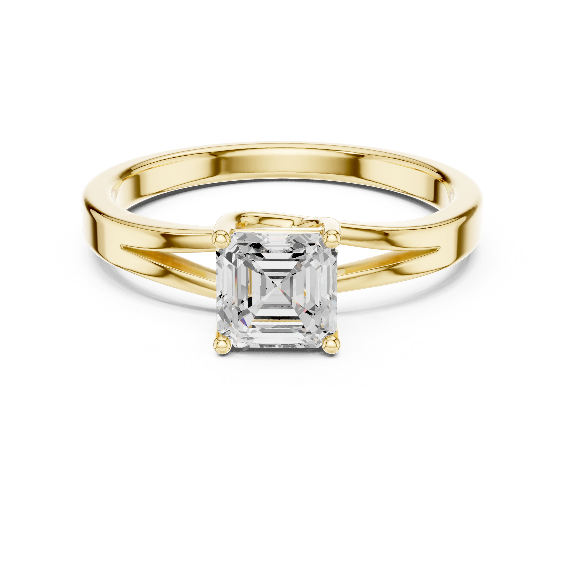 Asscher Solitaire Lab Grown Diamond Ring