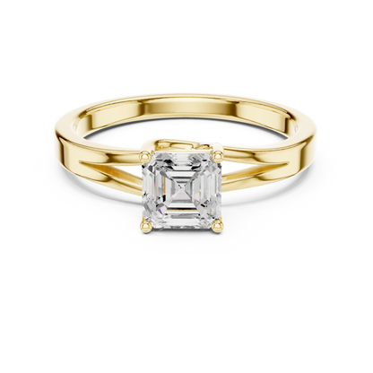 Asscher Solitaire Lab Grown Diamond Ring