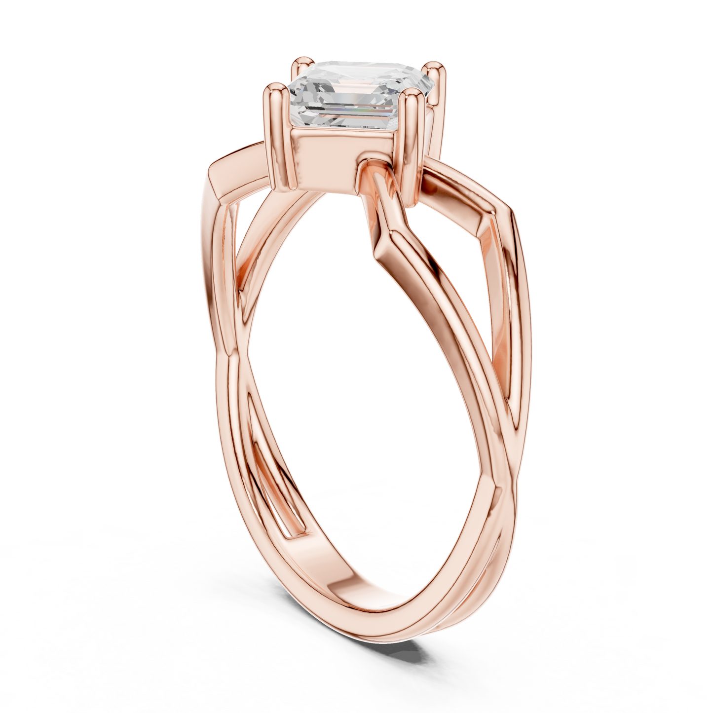 Asscher Solitaire Lab Grown Diamond Ring