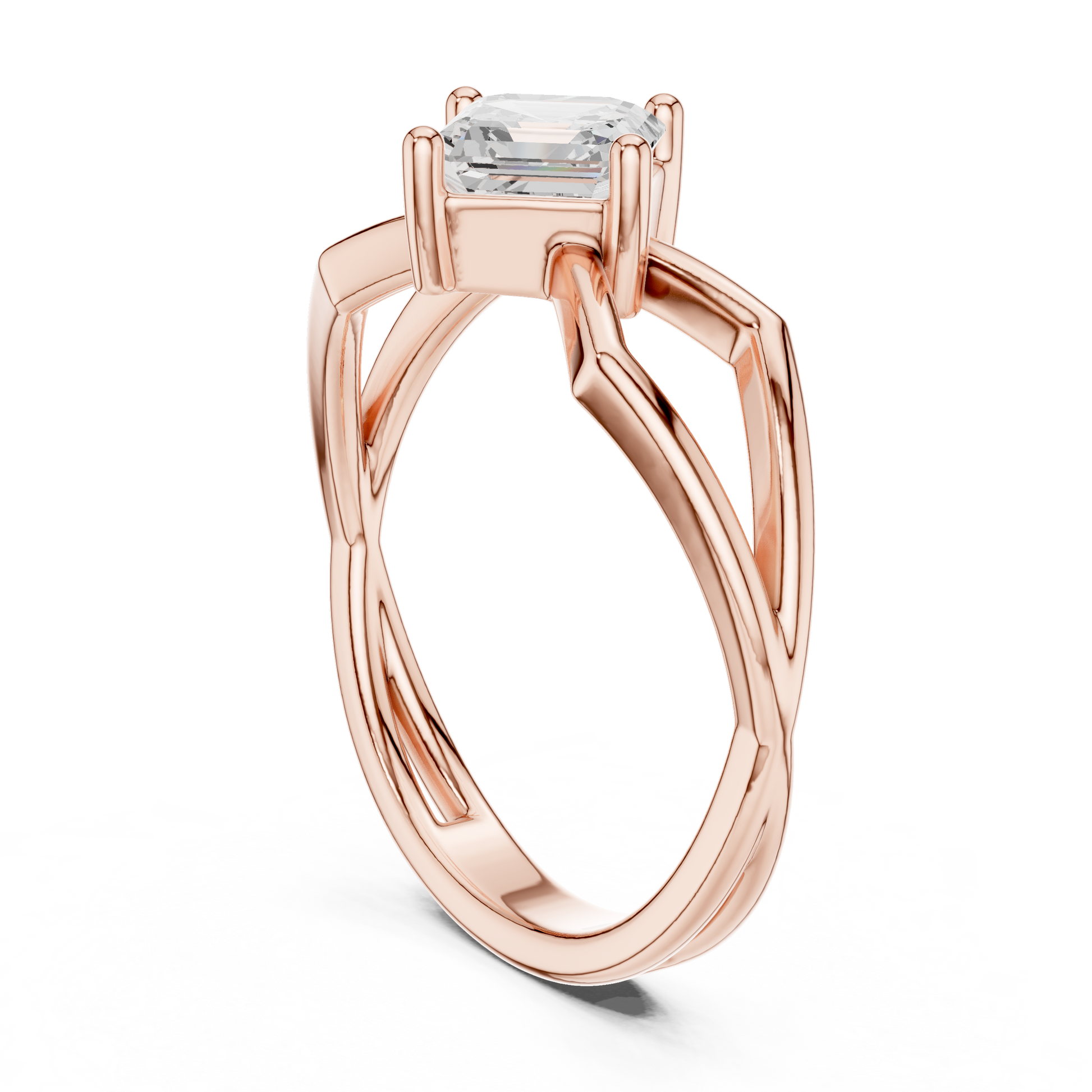 Asscher Solitaire Lab Grown Diamond Ring