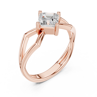 Asscher Solitaire Lab Grown Diamond Ring