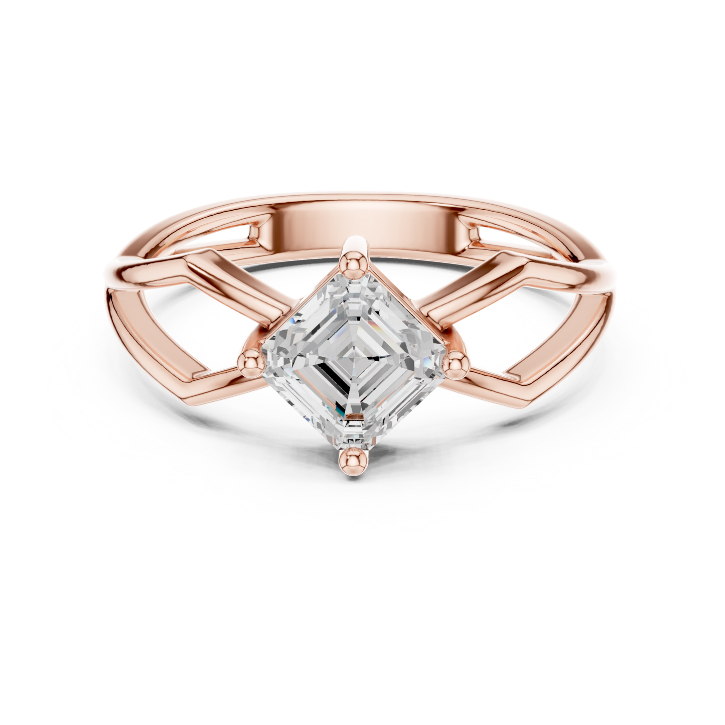 Asscher Solitaire Lab Grown Diamond Ring