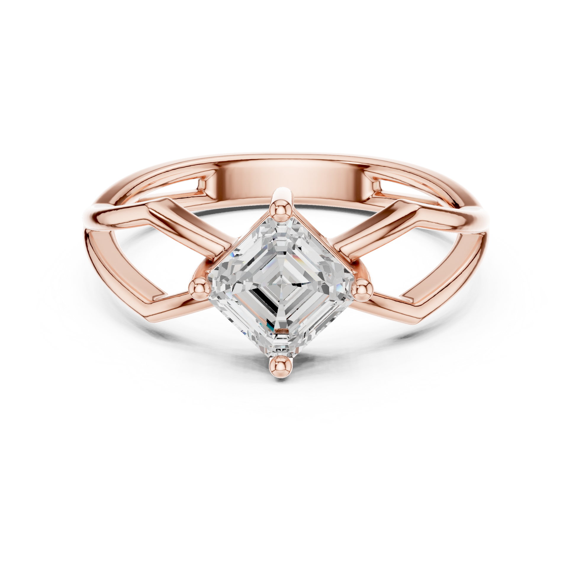 Asscher Solitaire Lab Grown Diamond Ring