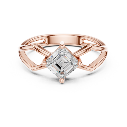 Asscher Solitaire Lab Grown Diamond Ring