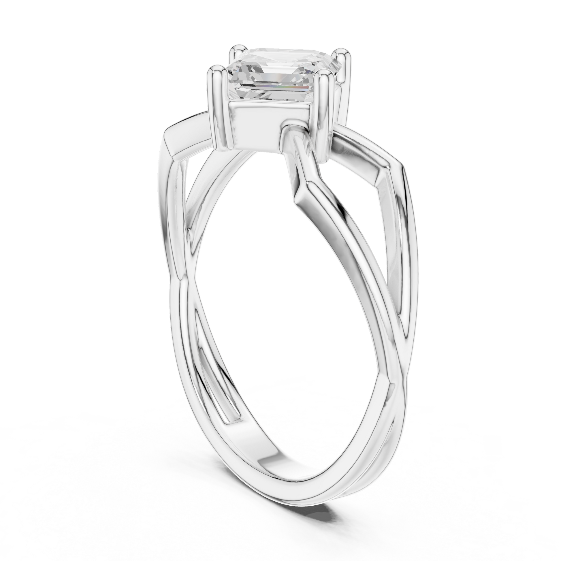 Asscher Solitaire Lab Grown Diamond Ring