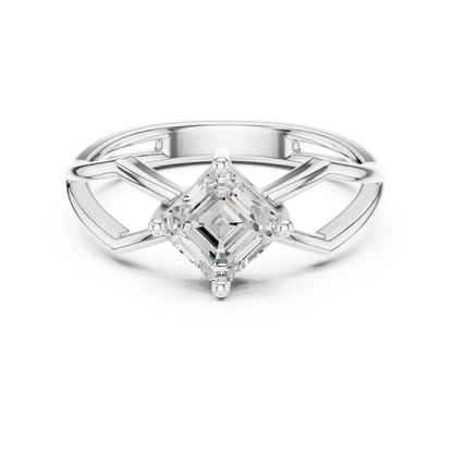 Asscher Solitaire Lab Grown Diamond Ring