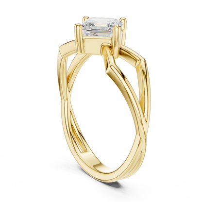 Asscher Solitaire Lab Grown Diamond Ring
