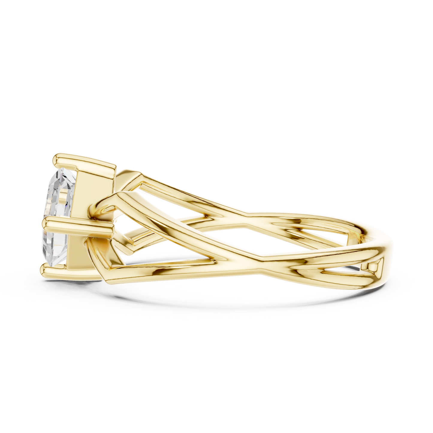 Asscher Solitaire Lab Grown Diamond Ring