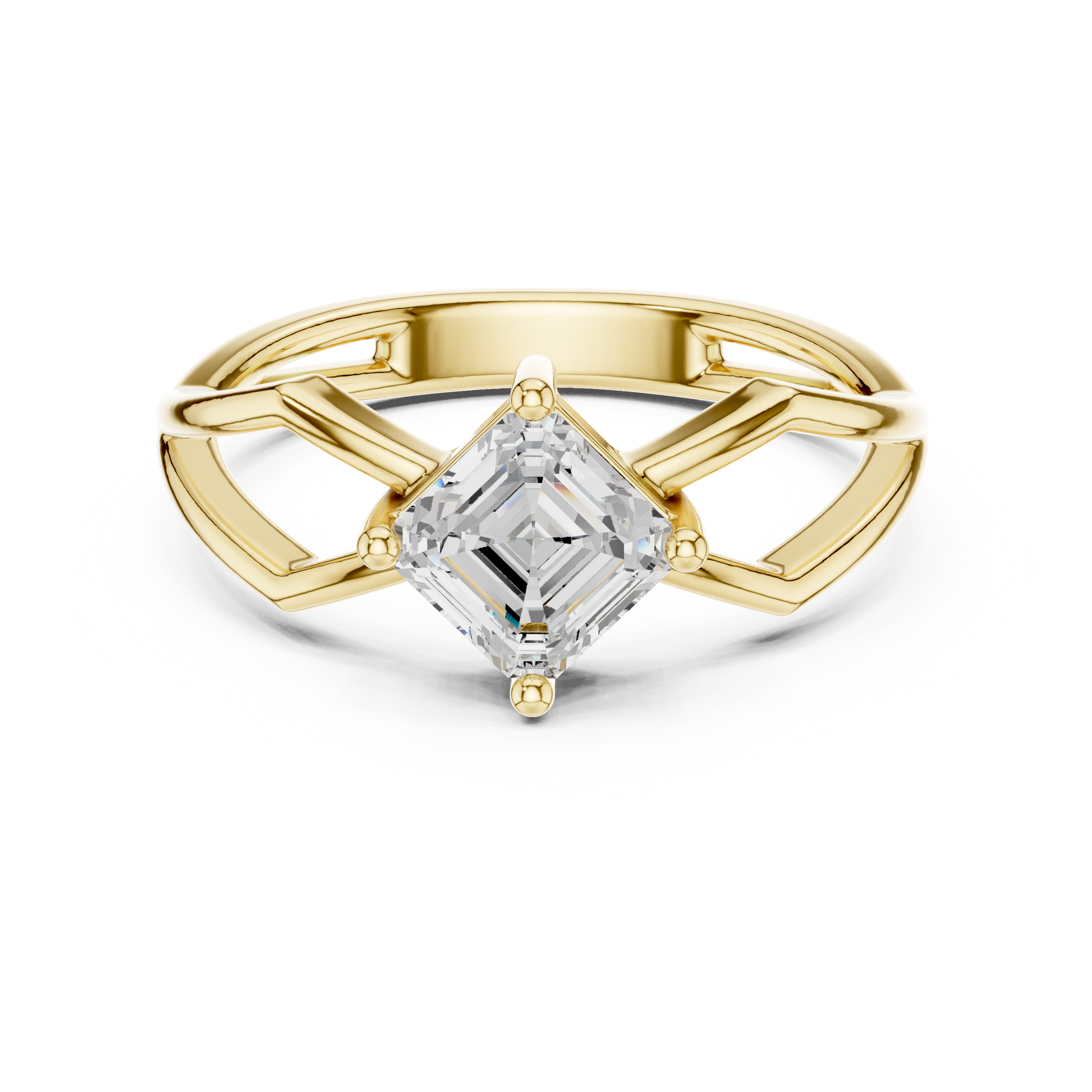 Asscher Solitaire Lab Grown Diamond Ring