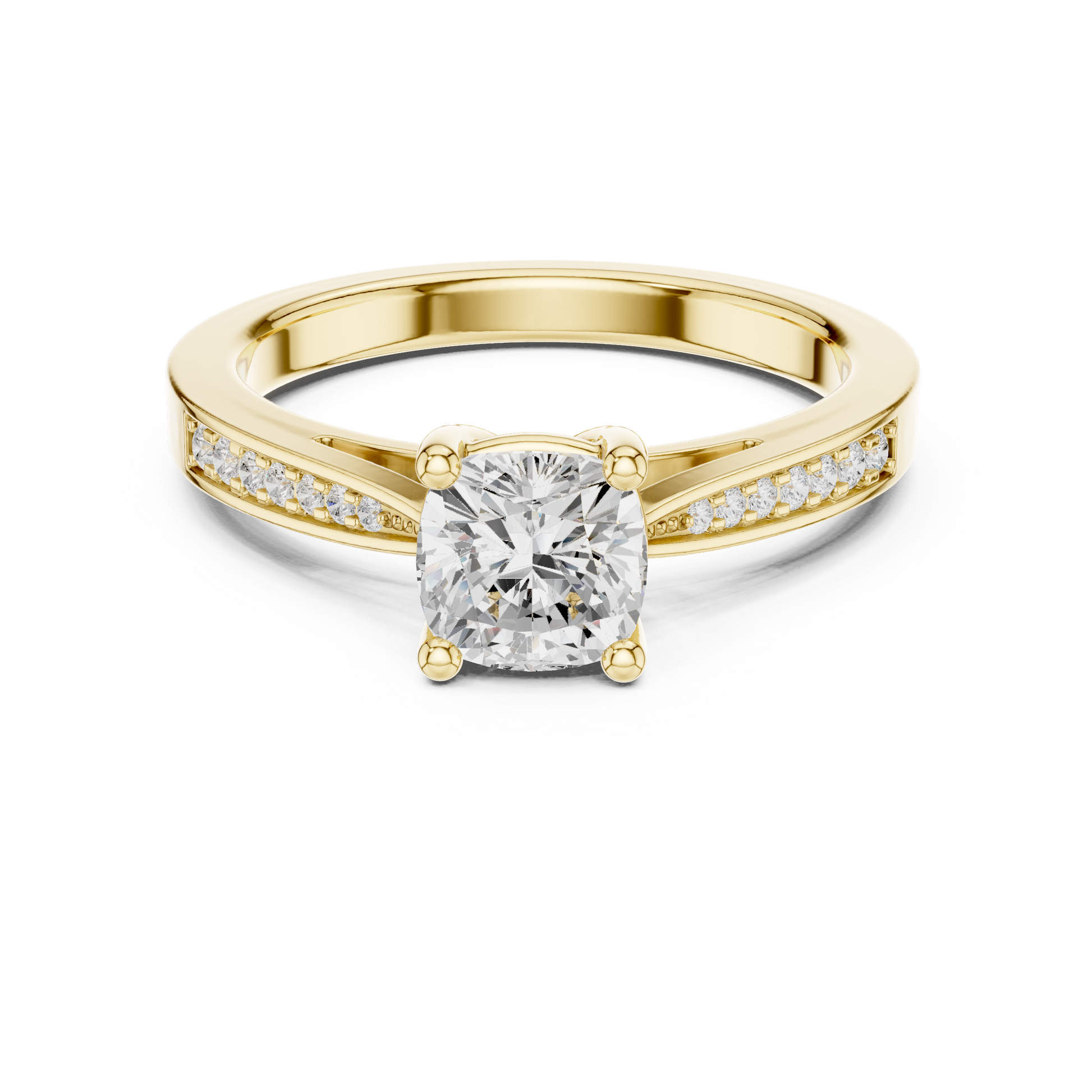Round Side Stone Lab Grown Diamond Ring