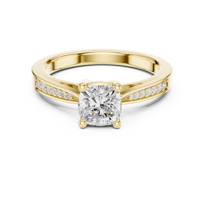 Round Side Stone Lab Grown Diamond Ring