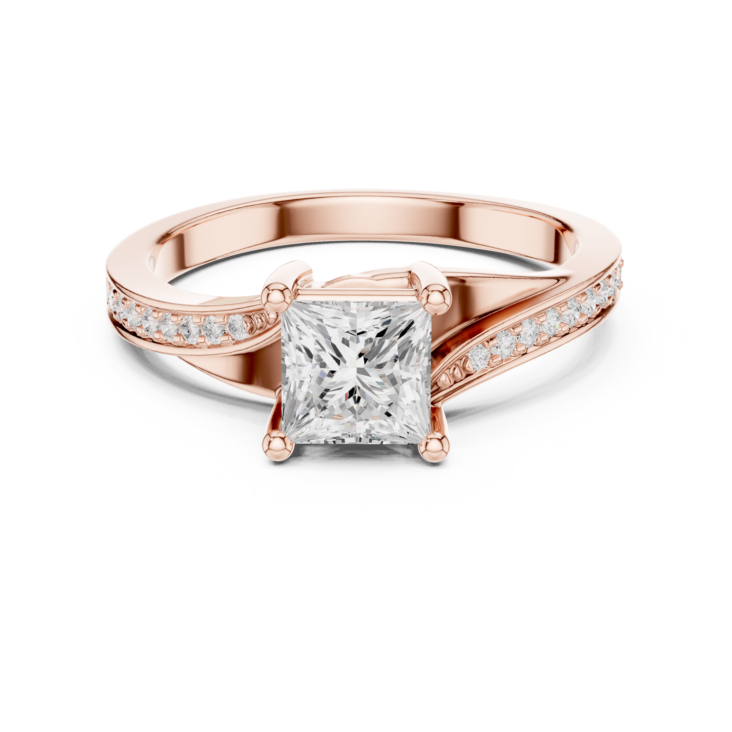 Mixed Shape Lab Grown Diamond Side Stone Ring