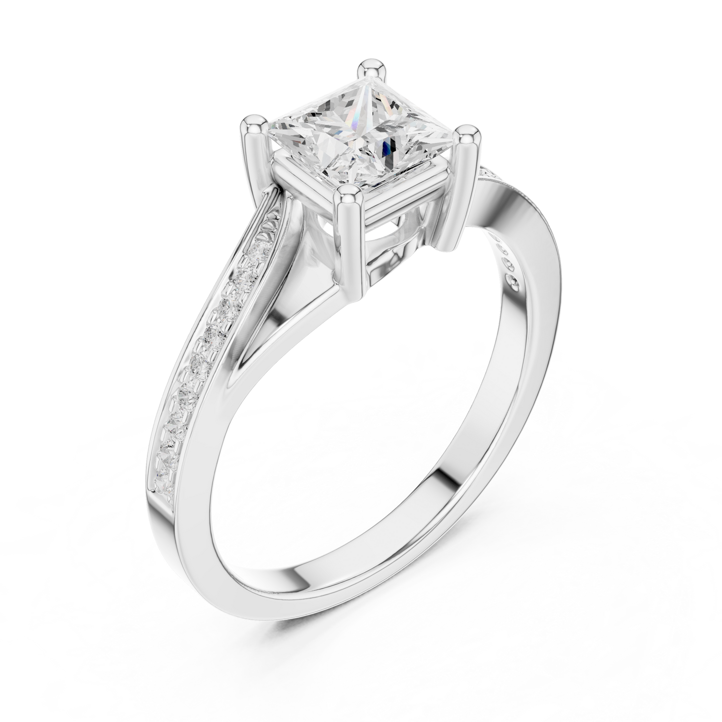 Mixed Shape Lab Grown Diamond Side Stone Ring