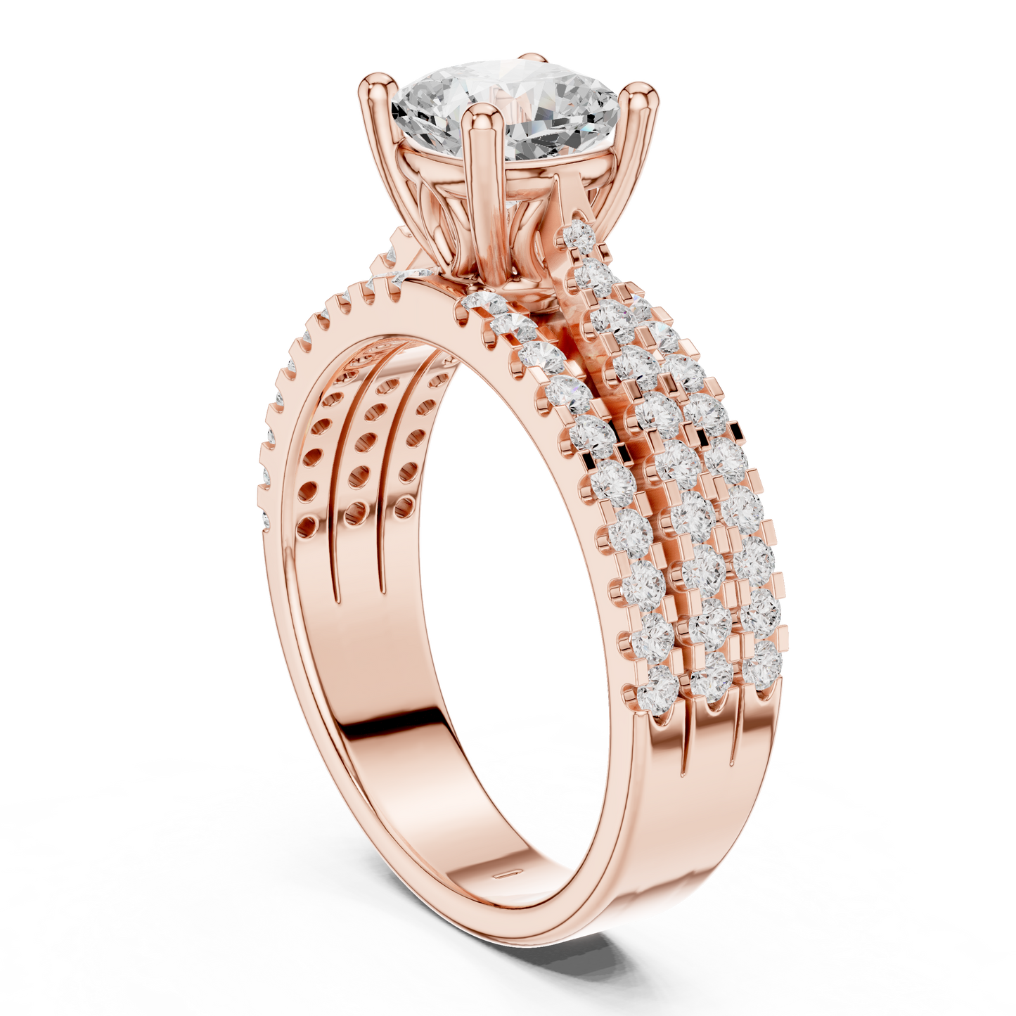 Round Pave Lab Grown Diamond Ring