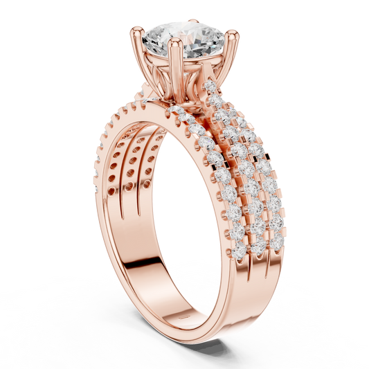 Round Pave Lab Grown Diamond Ring