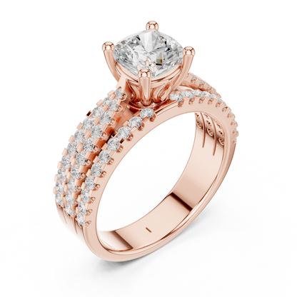 Round Pave Lab Grown Diamond Ring