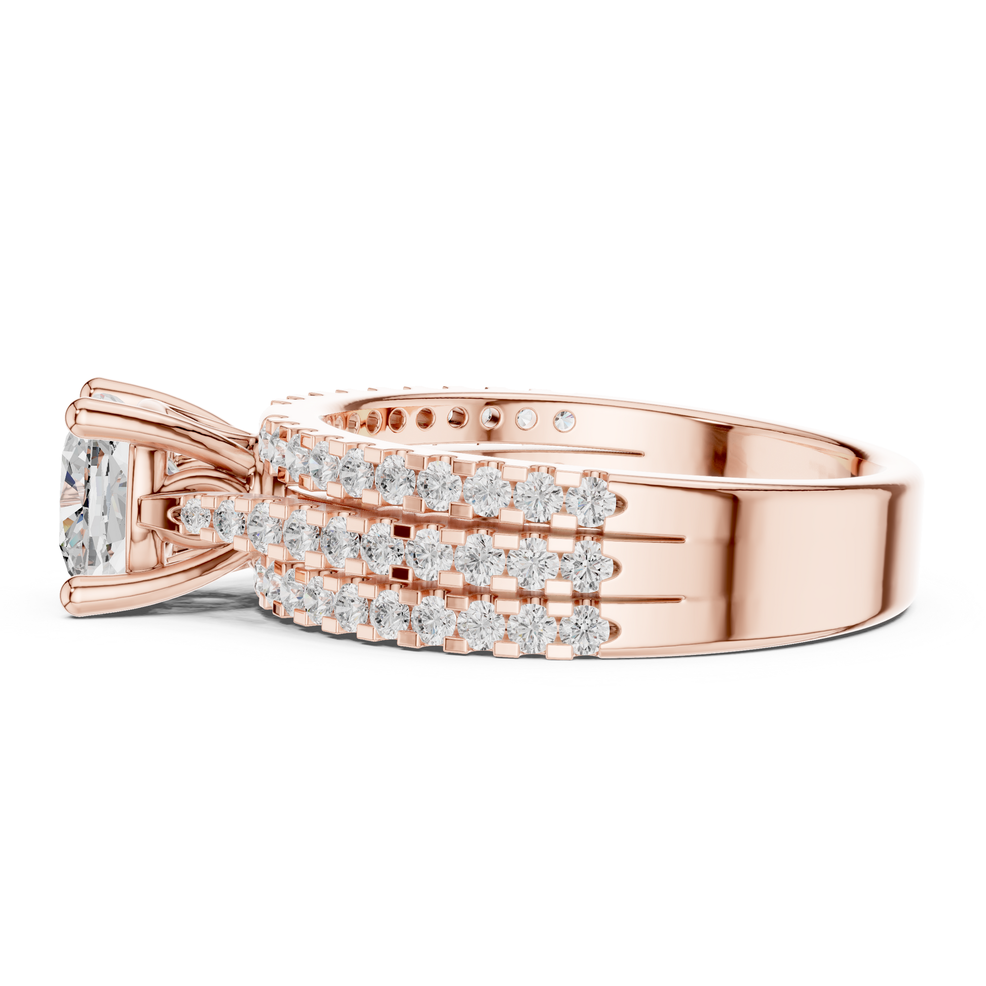 Round Pave Lab Grown Diamond Ring