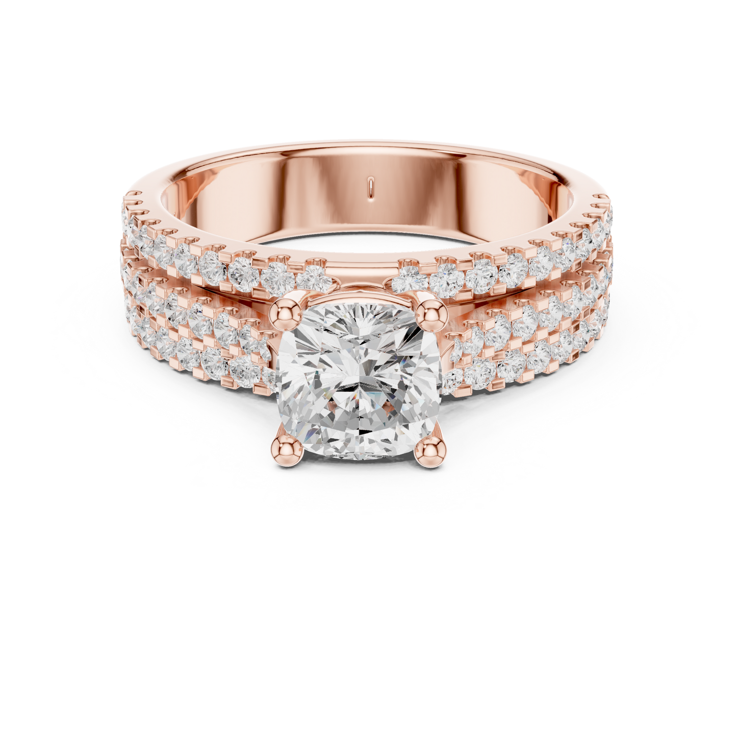 Round Pave Lab Grown Diamond Ring