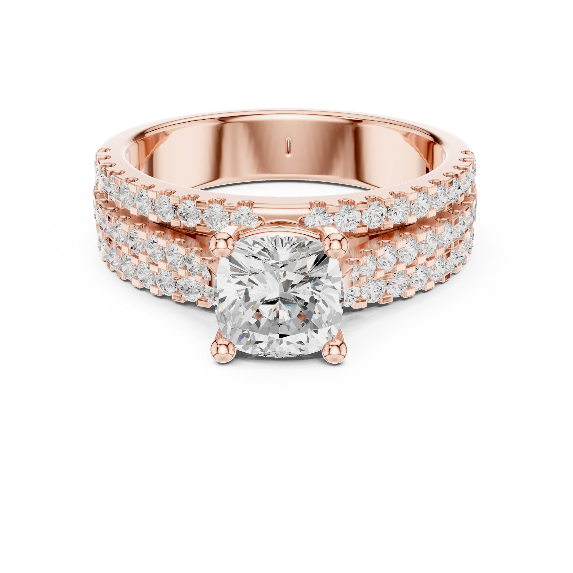Round Pave Lab Grown Diamond Ring
