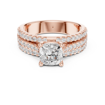 Round Pave Lab Grown Diamond Ring