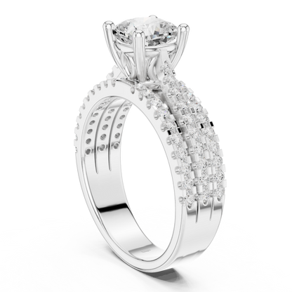 Round Pave Lab Grown Diamond Ring
