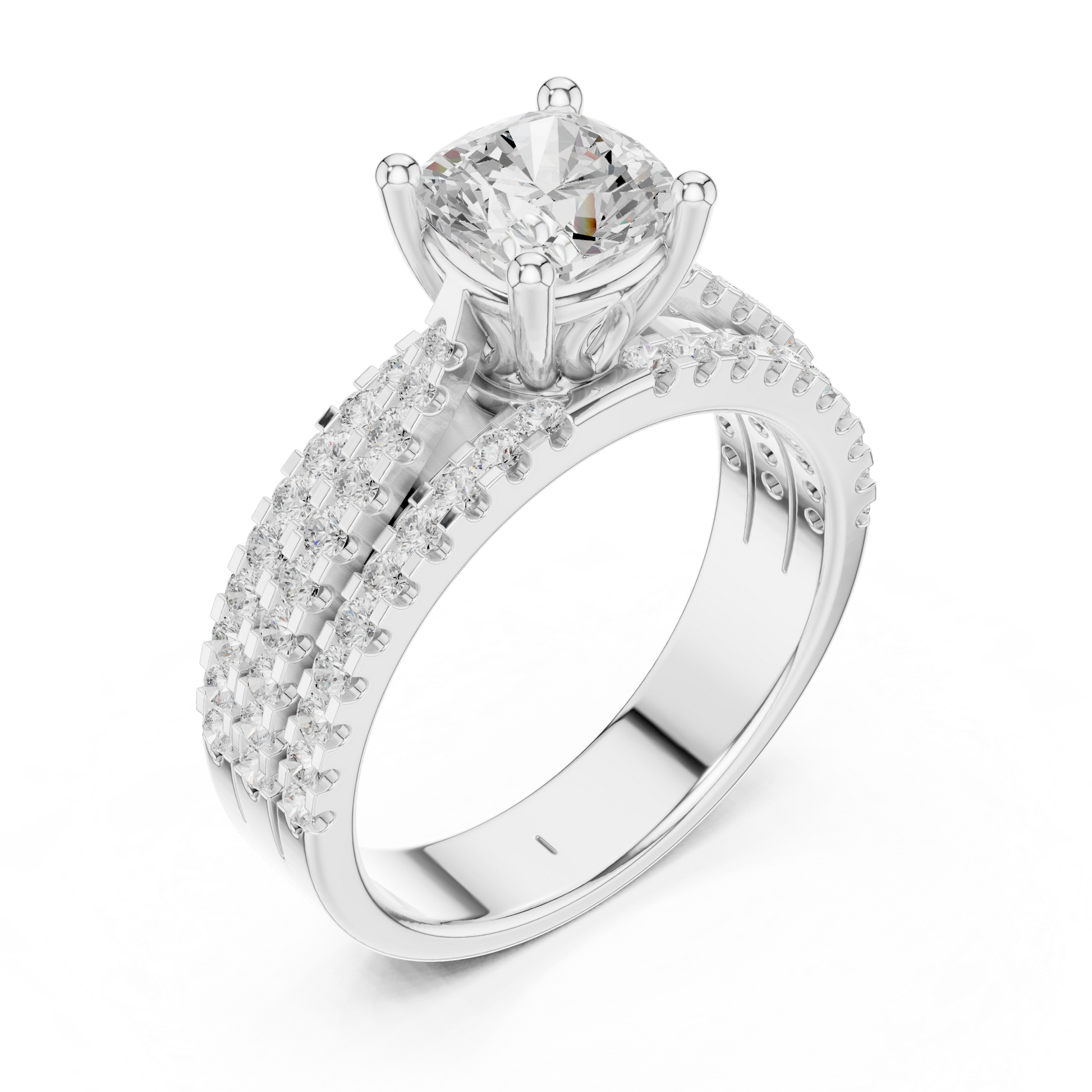 Round Pave Lab Grown Diamond Ring