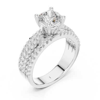 Round Pave Lab Grown Diamond Ring