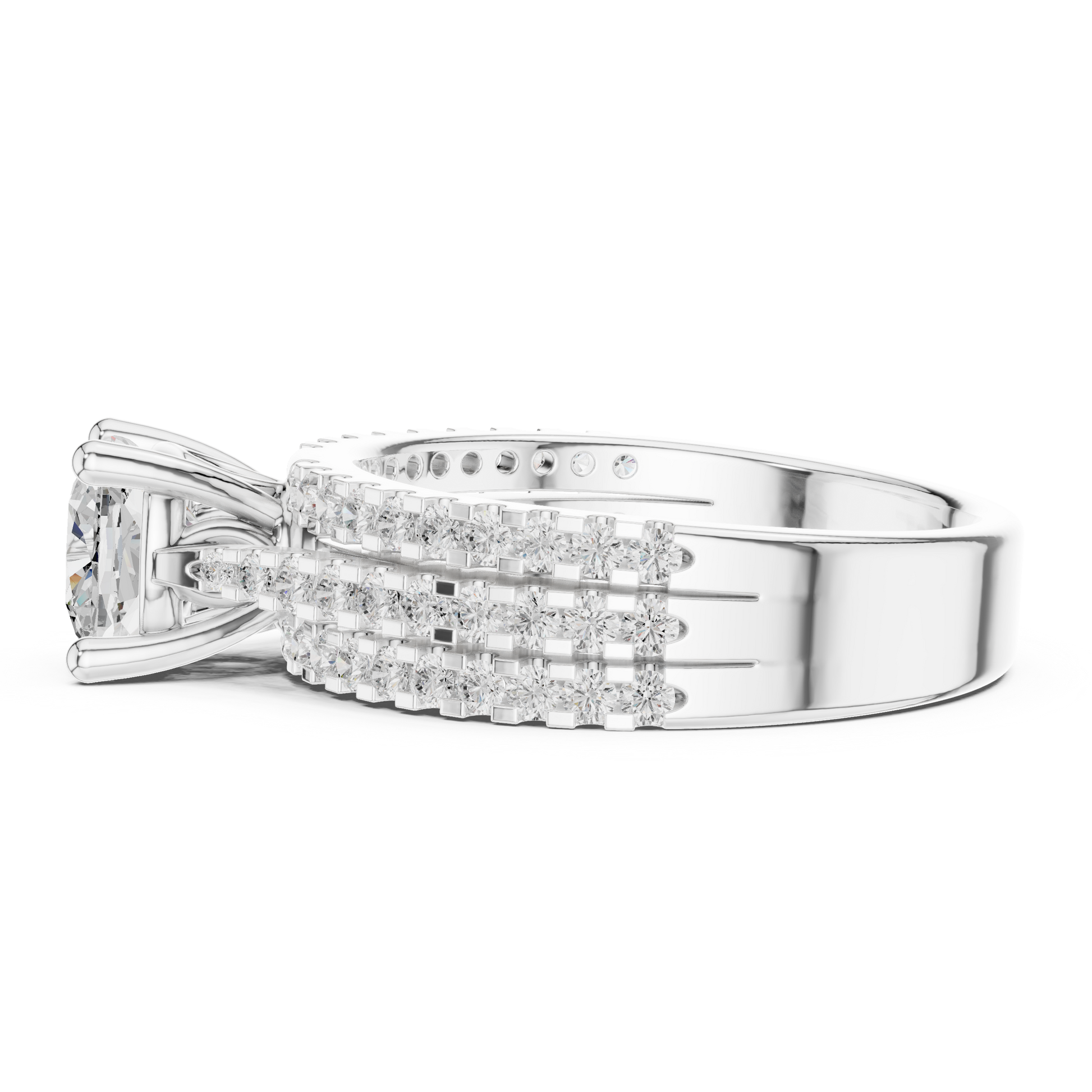 Round Pave Lab Grown Diamond Ring