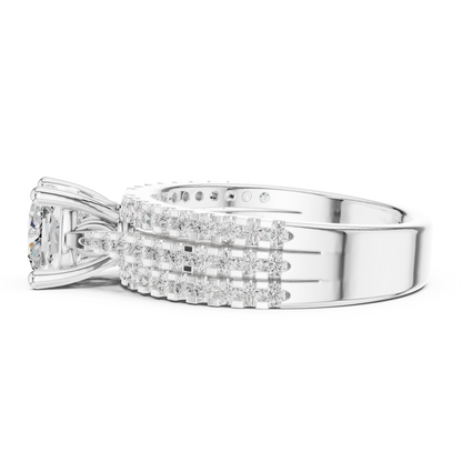 Round Pave Lab Grown Diamond Ring