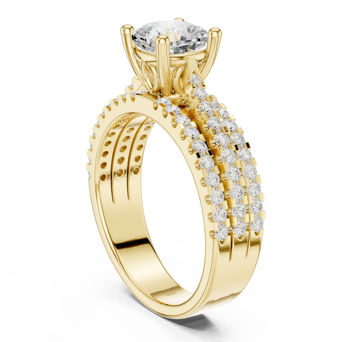 Round Pave Lab Grown Diamond Ring