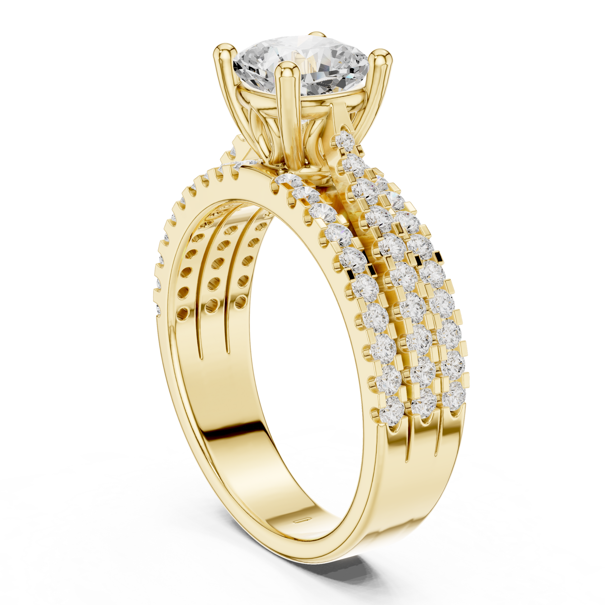 Round Pave Lab Grown Diamond Ring