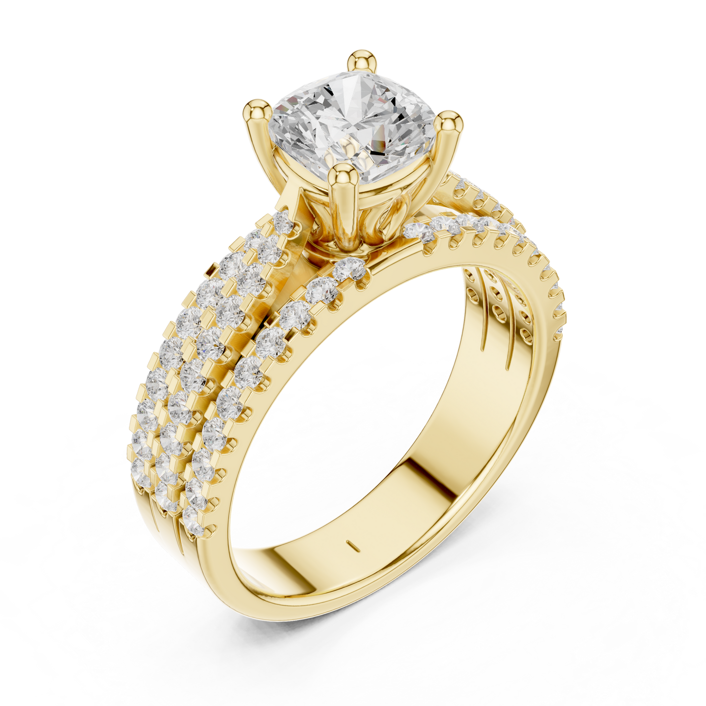 Round Pave Lab Grown Diamond Ring