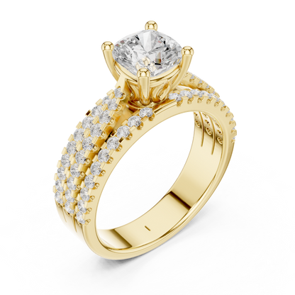 Round Pave Lab Grown Diamond Ring