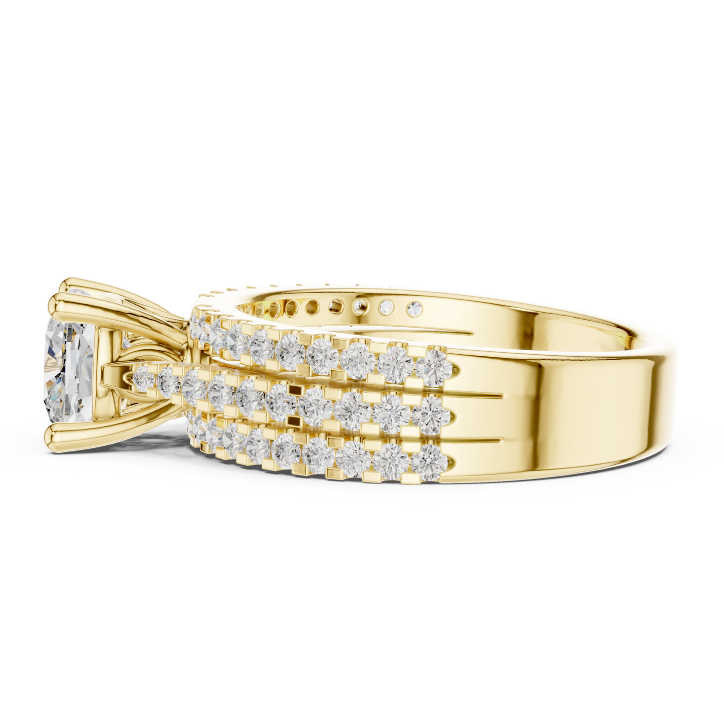 Round Pave Lab Grown Diamond Ring