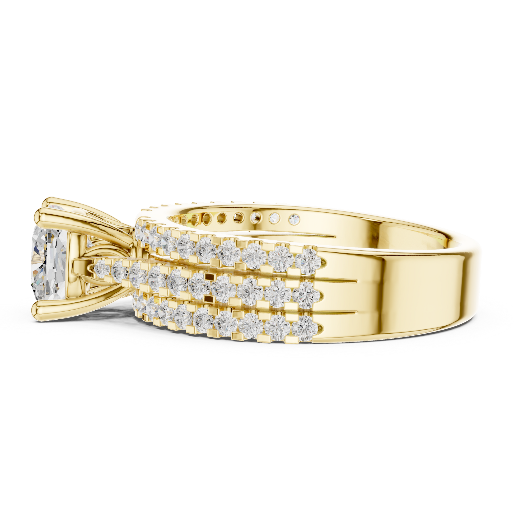 Round Pave Lab Grown Diamond Ring