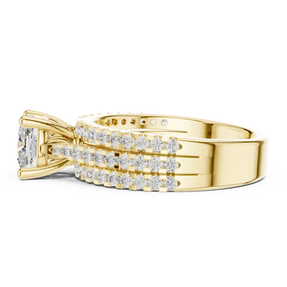 Round Pave Lab Grown Diamond Ring
