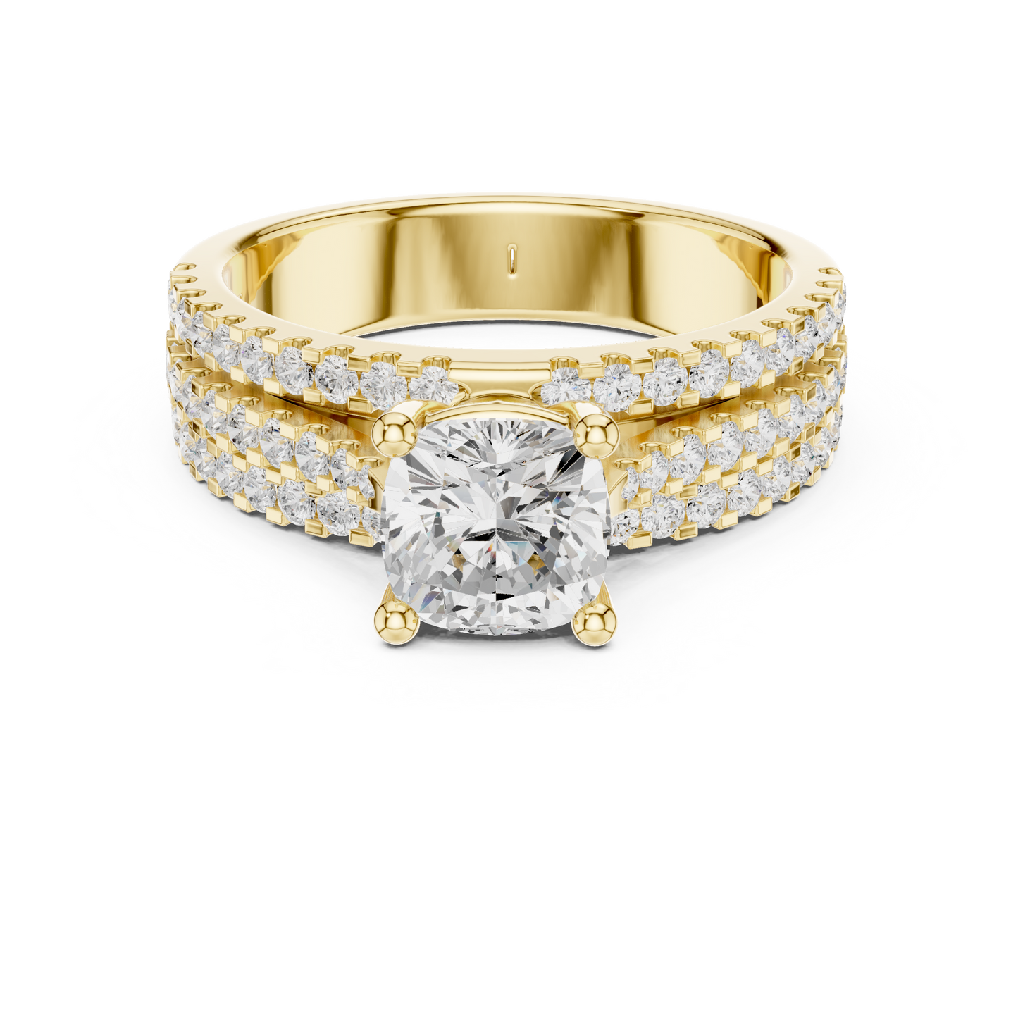 Round Pave Lab Grown Diamond Ring